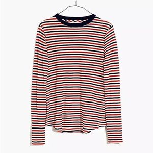 Madewell Whisper Cotton Rib Crewneck Long Sleeve Tee in Leesville